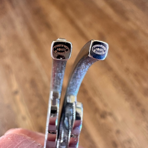 Silver Designer Hoop Earrings - Picture 6 of 6